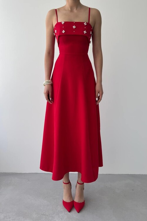 Acco Taş Detaylı Elbise