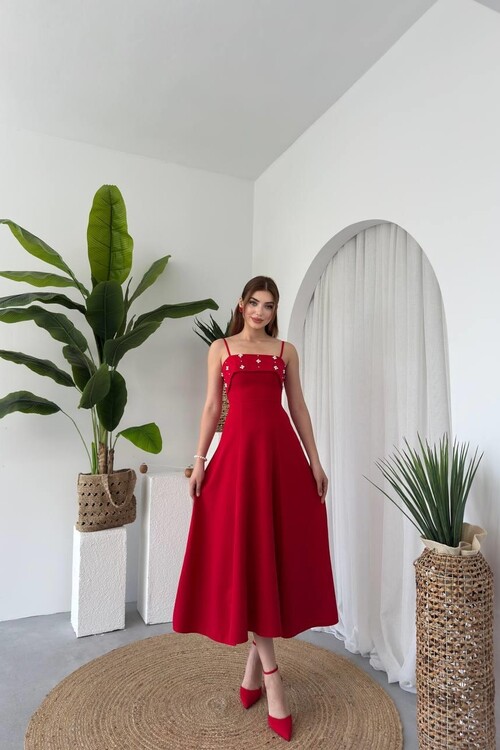 Acco Taş Detaylı Elbise