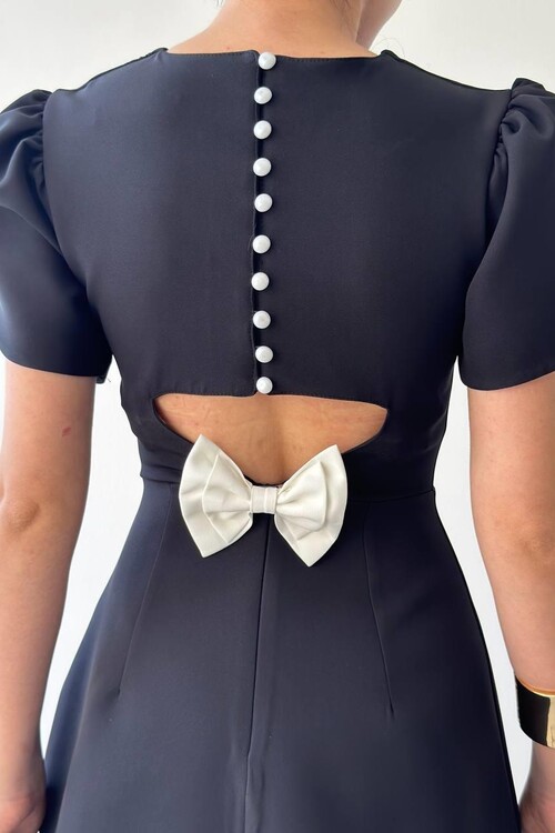 Alka Pearl Bow Detail Dress