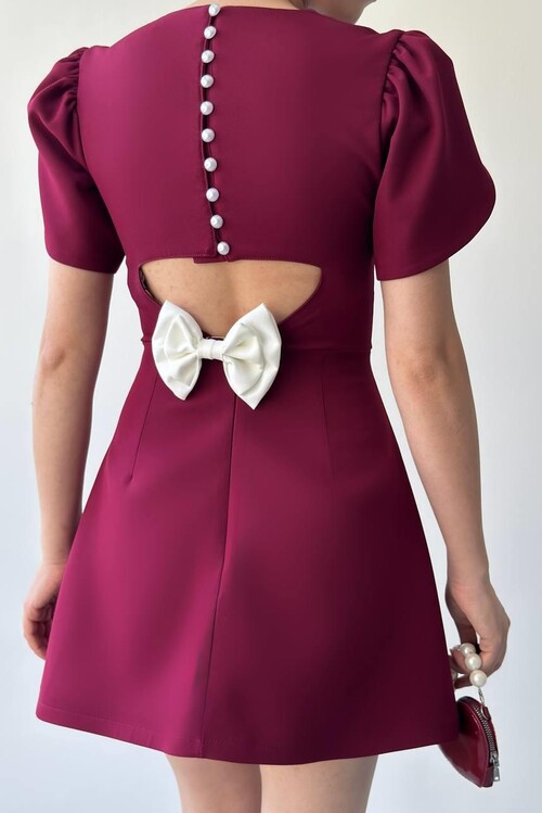 Alka Pearl Bow Detail Dress