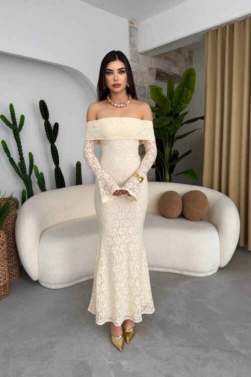 Arya Strapless Lace Dress