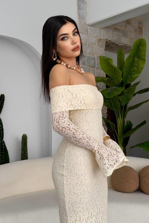 Arya Strapless Lace Dress