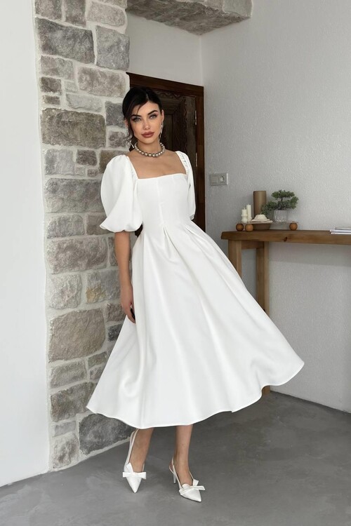 Benjamin Çan Etekli Midi Boy Elbise