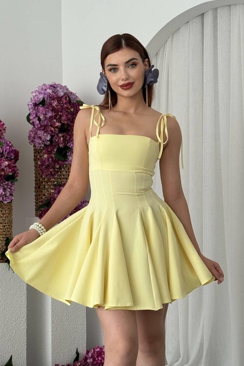 Clara Askılı Mini Elbise