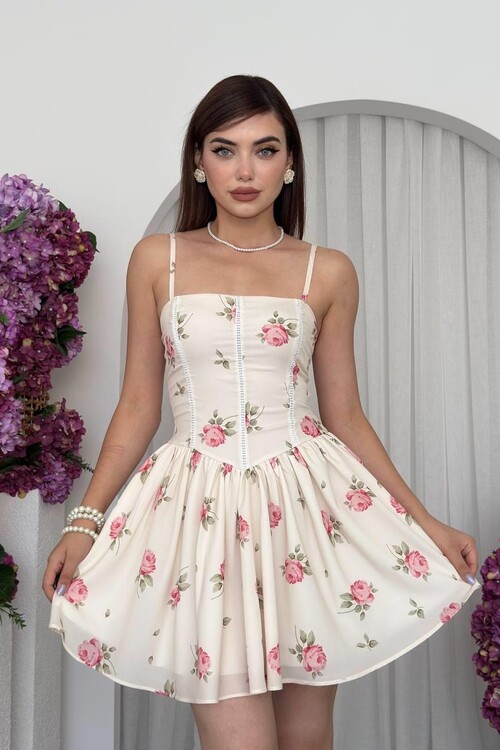 Con İp Askılı Elbise