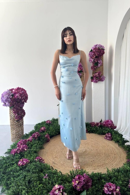 Dora Çiçek Detaylı Elbise