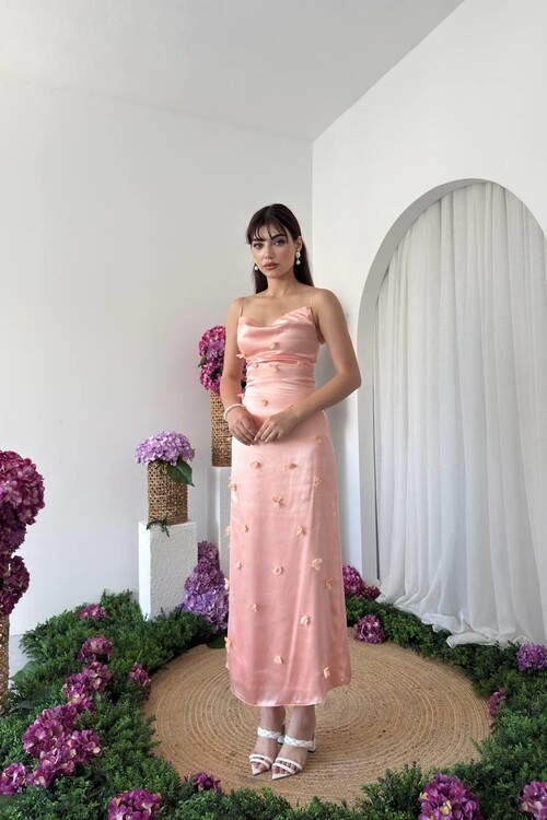 Dora Çiçek Detaylı Elbise