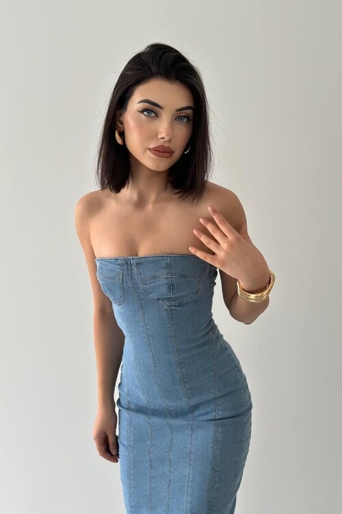 Ener Straplez Elbise