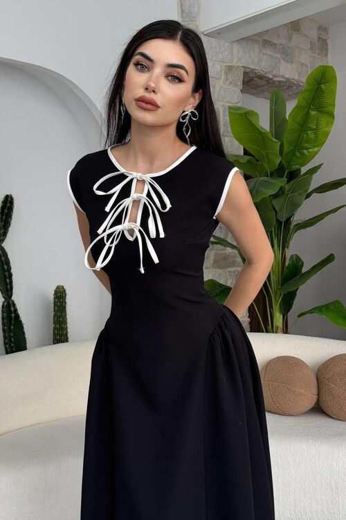 Eros Fiyonk Detaylı Elbise