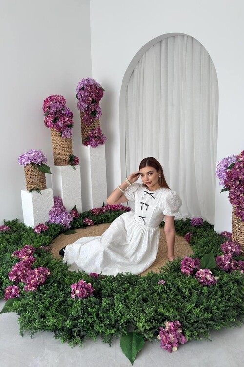 Gera Fiyonk Detaylı Elbise