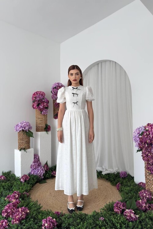 Gera Fiyonk Detaylı Elbise