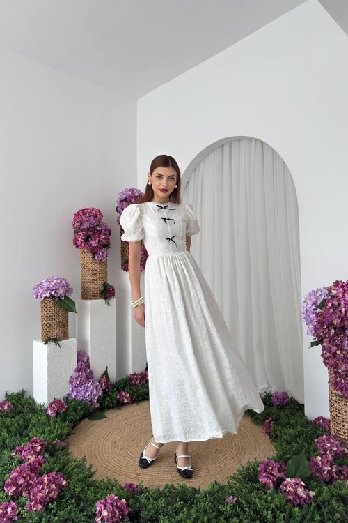 Gera Fiyonk Detaylı Elbise