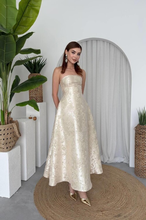 Haseki Straplez Elbise