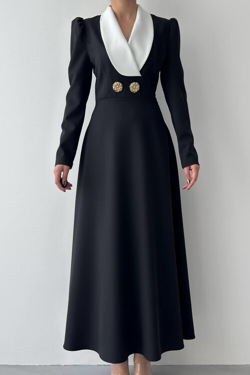 Heram Şal Yaka Elbise