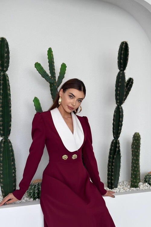 Heram Şal Yaka Elbise