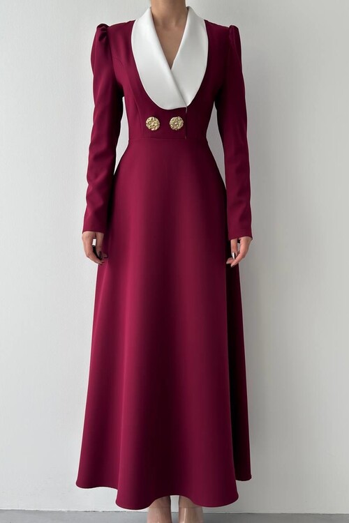 Heram Şal Yaka Elbise