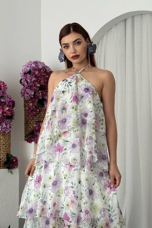 Jeon Boyun Askılı Elbise