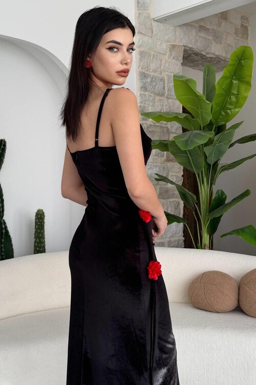 Kadrin Gül Detaylı Elbise