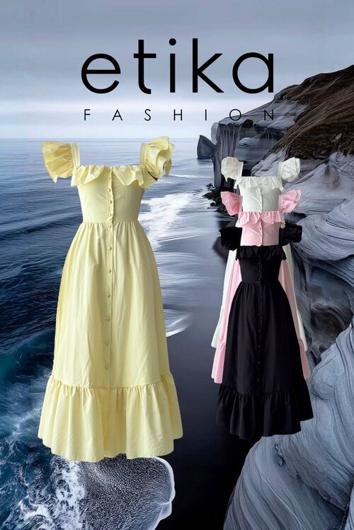 Kapuda Fırfırlı Elbise