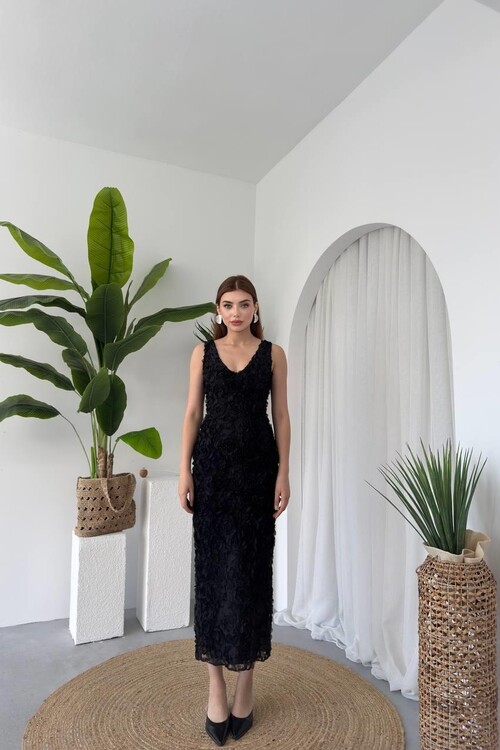 Kren Gül Detaylı Elbise