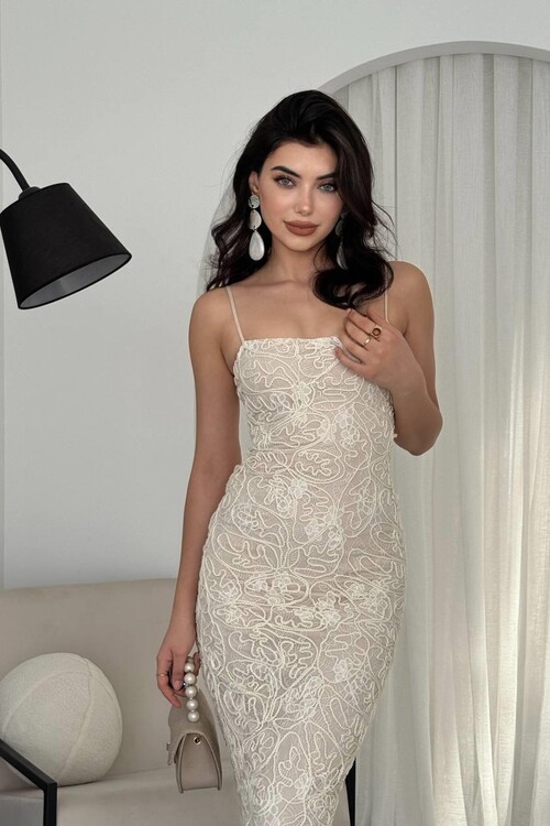 Lande İp Askılı Elbise