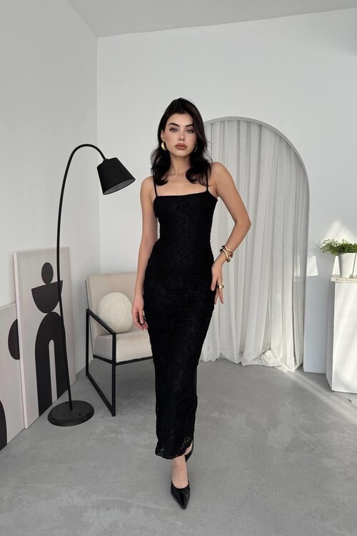 Lande İp Askılı Elbise