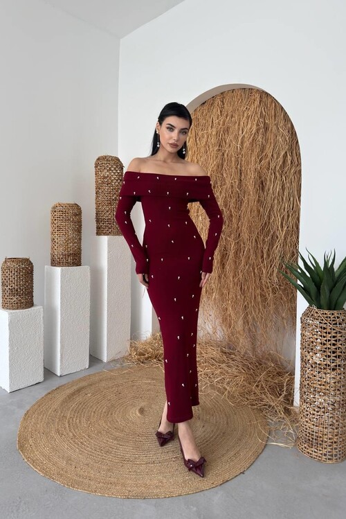 Ledo İnci Detaylı Elbise