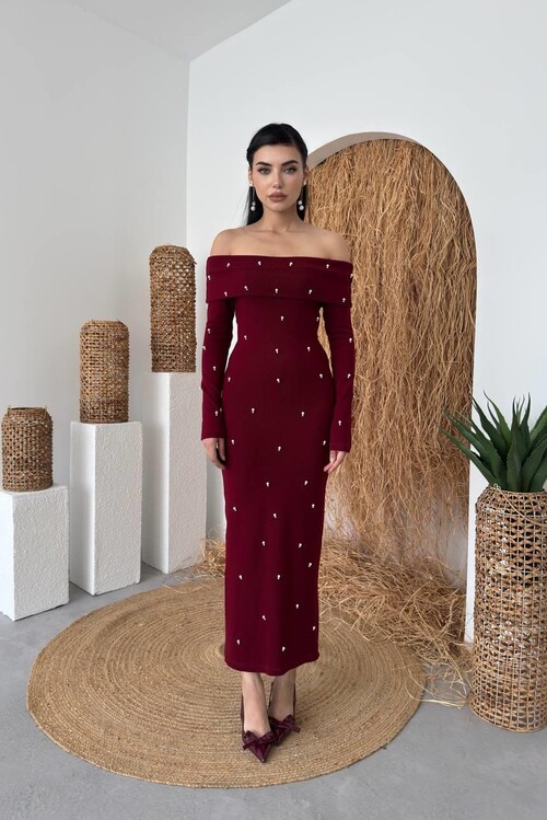 Ledo İnci Detaylı Elbise