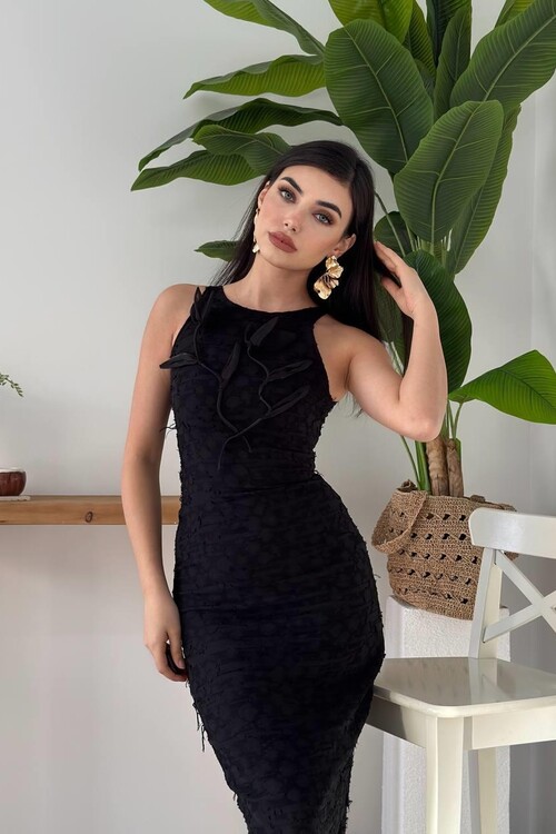 Lers Çiçek Detaylı Elbise