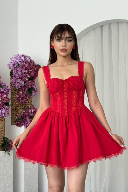 Lille Arkası Bağlamalı Elbise