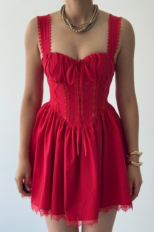 Lille Arkası Bağlamalı Elbise