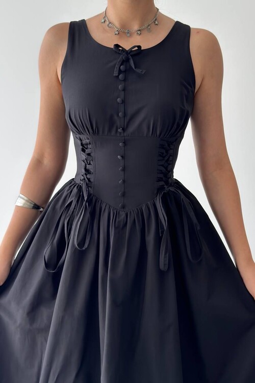 Lulo Bağcık Detaylı Elbise