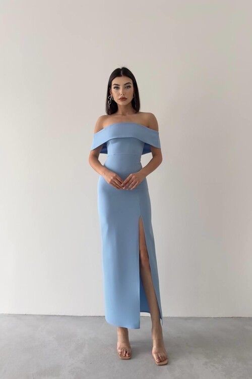 MADONNA YAKA UZUN ELBİSE