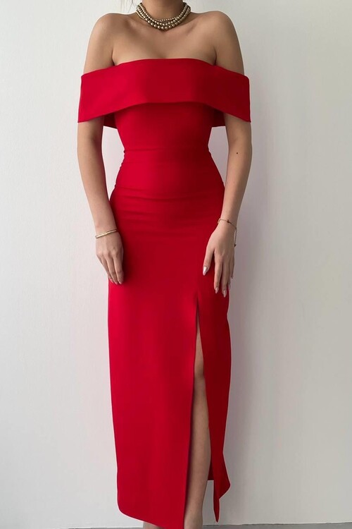 MADONNA YAKA UZUN ELBİSE