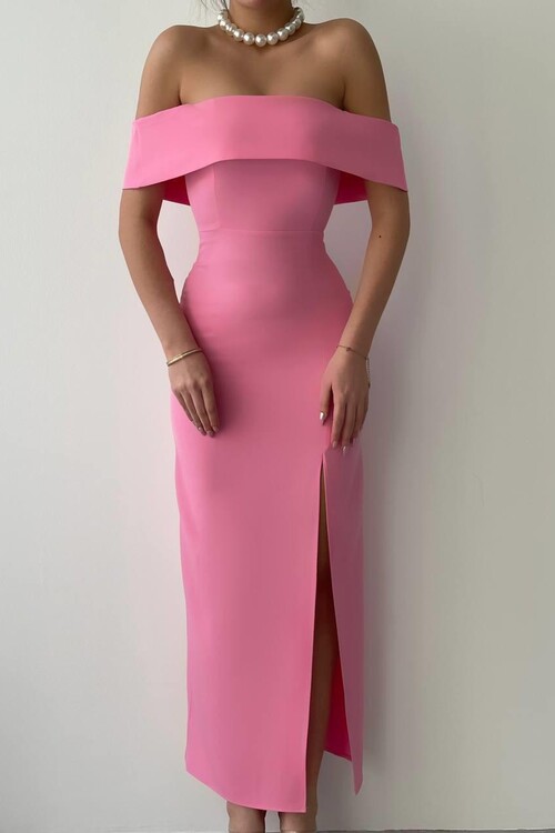 MADONNA YAKA UZUN ELBİSE