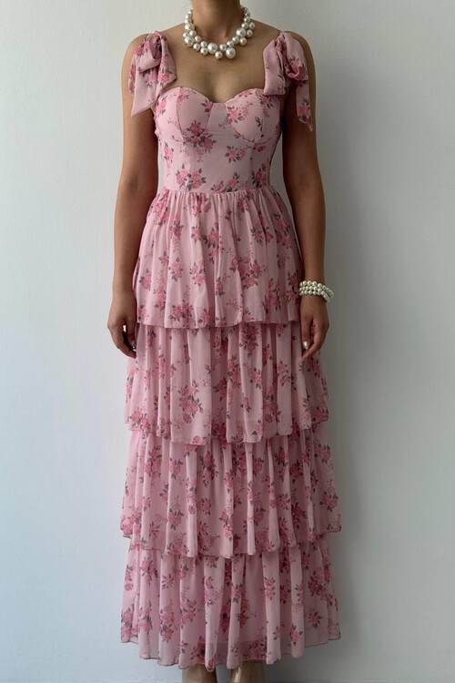 Mafe Omuz Bağlamalı Elbise