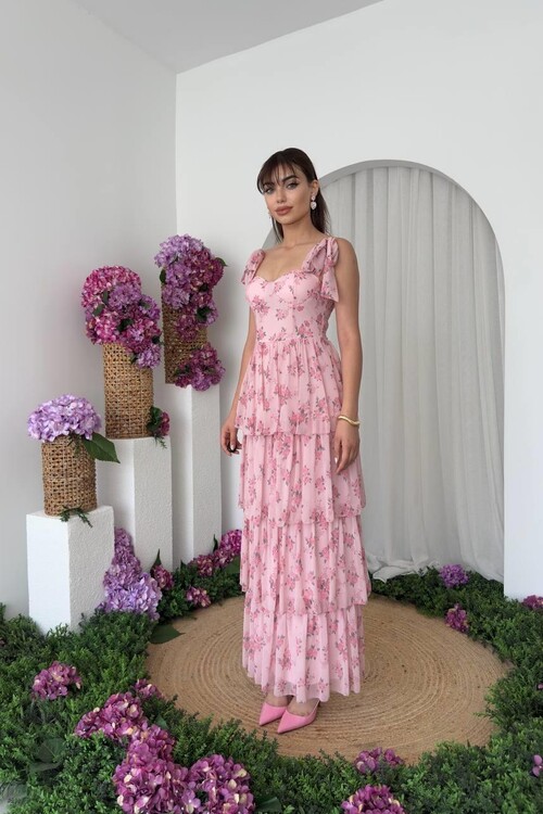 Mafe Omuz Bağlamalı Elbise