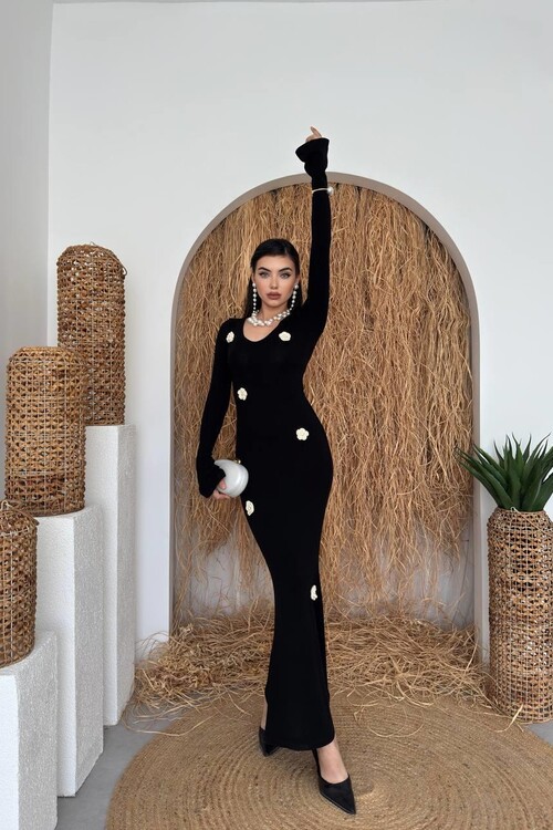 Major Çiçek Detaylı Elbise