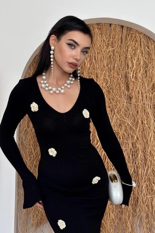 Major Çiçek Detaylı Elbise