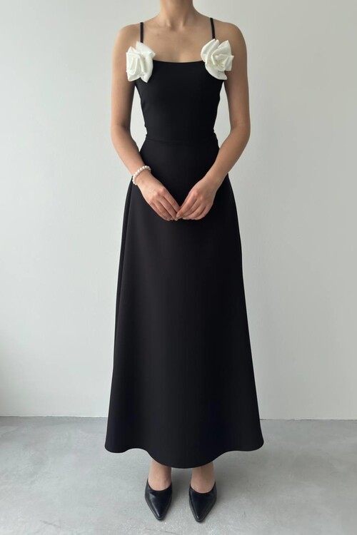 Matilda Gül İp Askılı Elbise