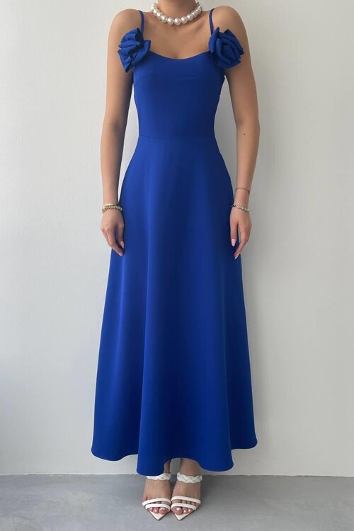 Matilda Gül İp Askılı Elbise