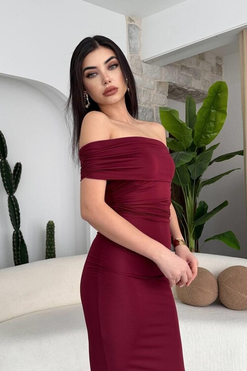 Milan Madonna Yaka Kalem Elbise