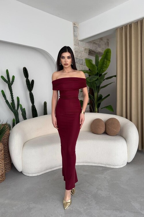 Milan Madonna Yaka Kalem Elbise