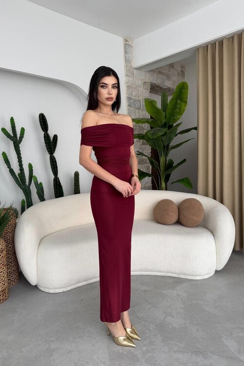 Milan Madonna Yaka Kalem Elbise