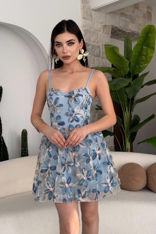 Moca İp Askılı Elbise