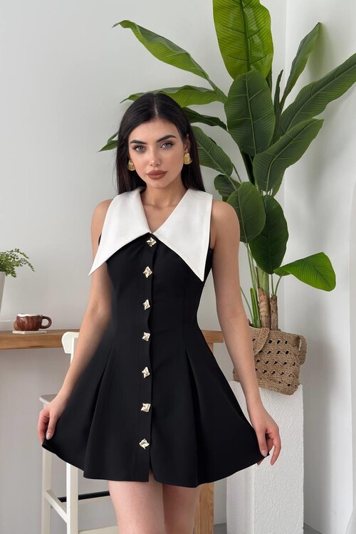 Ness Düğmeli Elbise