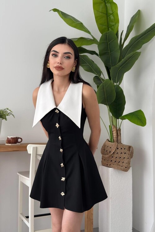 Ness Düğmeli Elbise