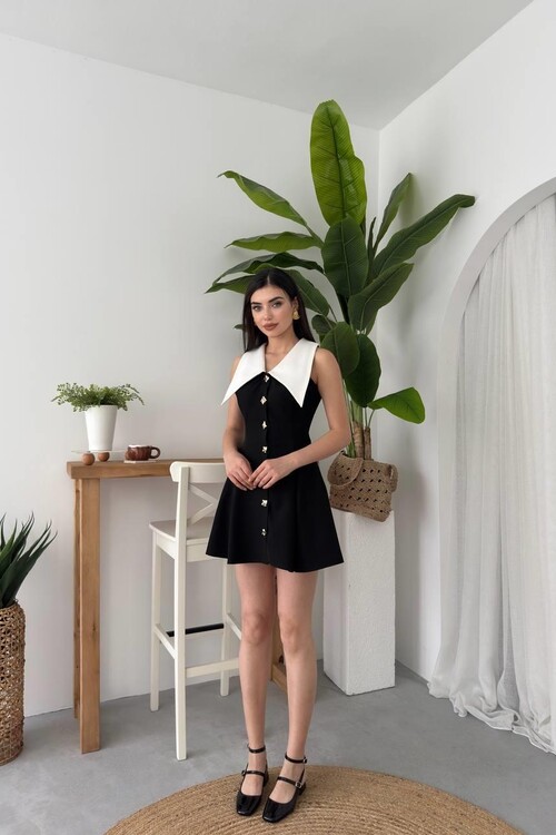 Ness Düğmeli Elbise