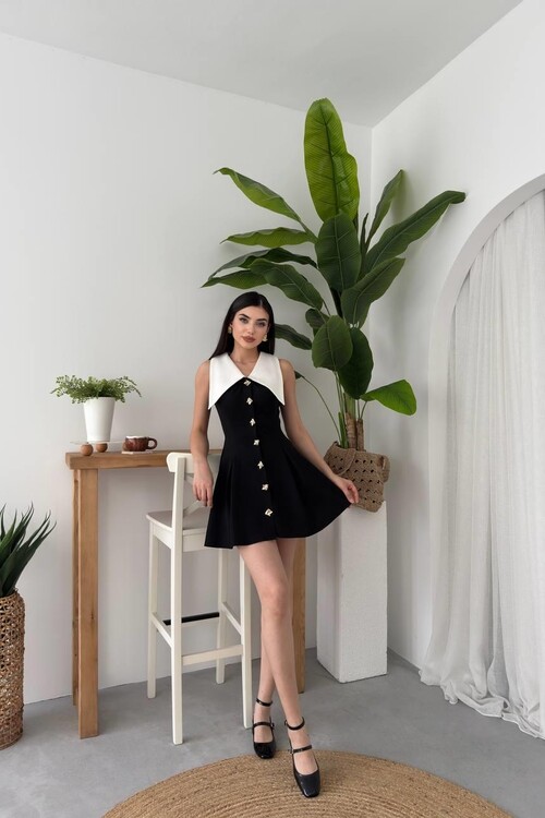 Ness Düğmeli Elbise