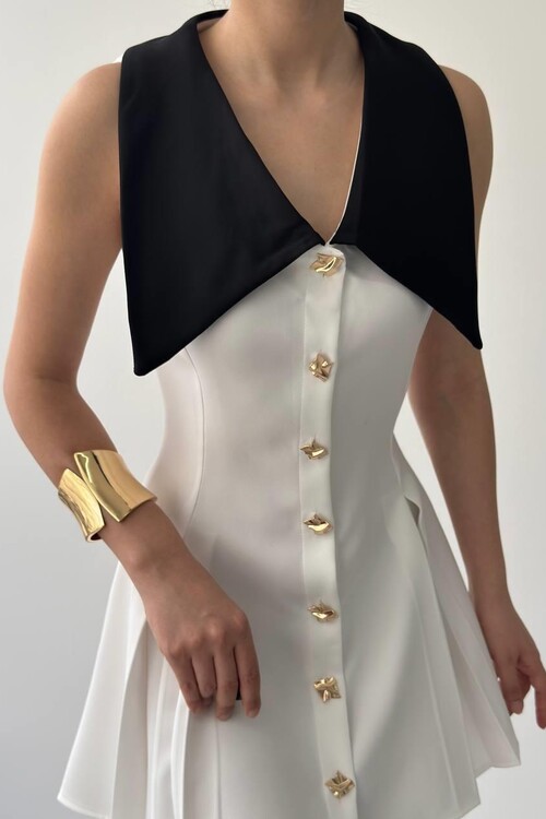 Ness Düğmeli Elbise